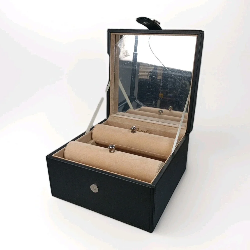 Glenor Co Bracelet Jewelry Box with 2 Removable Rolls Holder stores Bracelets